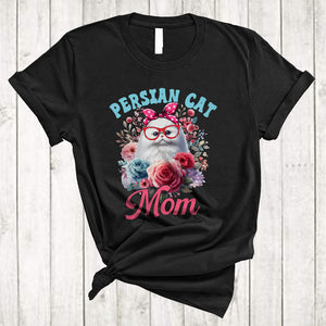 MacnyStore - Persian Cat Mom, Lovely Mother's Day Flowers Persian Kitten, Matching Family Group T-Shirt