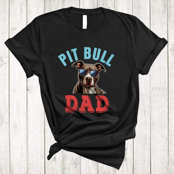 MacnyStore - Pit Bull Dad, Adorable Father's Day Pit Bull Sunglasses, Matching Family Group T-Shirt