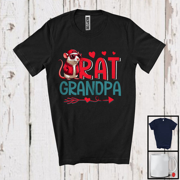 MacnyStore - Rat Grandpa, Humorous Father's Day Red Hat Sunglasses Rat Animal, Matching Family Group T-Shirt