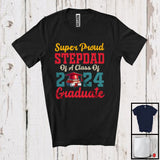 MacnyStore - Vintage Super Proud Stepdad Class Of 2024 Graduate, Happy Father's Day Graduation Family T-Shirt