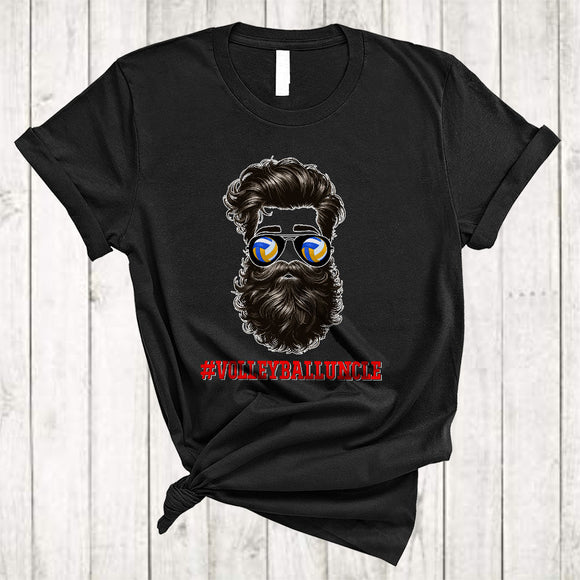 MacnyStore - Volleyball Uncle, Awesome Father's Day Beard Sunglasses, Sport Player Playing Team Family T-Shirt