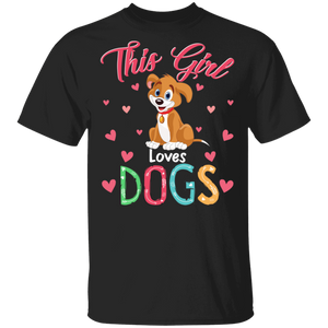 This Girl Loves Dogs Cute Dog Cute Pet Animal T-Shirt - Macnystore