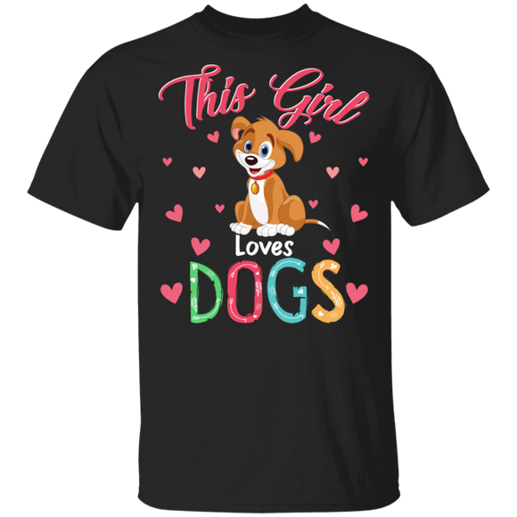 This Girl Loves Dogs Cute Dog Cute Pet Animal T-Shirt - Macnystore