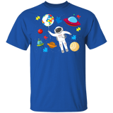 Autism Awesome Awareness Astronaut Space Science Cute Autistic Children Autism Patient Kids Women Men Gifts T-Shirt - Macnystore