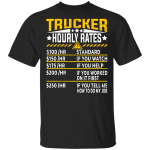 Trucker Shirt Vintage Trucker Hourly Rates Funny Trucker Truck Driver Gifts T-Shirt - Macnystore
