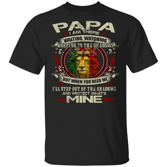 Papa When You Need Me I'll Step Out Of The Shadows And Protect Cool Lion King Shirt Matching Dad Papa Father's Day Gifts T-Shirt - Macnystore