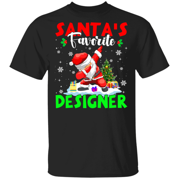 Christmas Santa Shirt Santa's Favorite Designer Cool Christmas Santa Dabbing Gifts Christmas T-Shirt - Macnystore