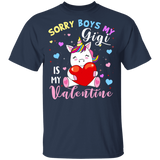 Sorry Boys My Gigi Is My Valentine Cute Unicorn Lover Matching Shirts For Family Women Girls Daughter Niece Personalized Valentine Gifts Youth T-Shirt - Macnystore