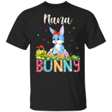 Nana Bunny Funny Rabbit Bunny Eggs Easter Day Matching Shirt For Family Women Grandma Gigi Gifts T-Shirt - Macnystore
