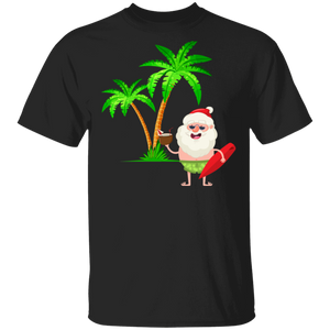 Santa Summer Swimsuit Funny Christmas In July Hawaiian Gifts T-Shirt - Macnystore