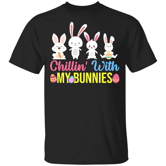 Chillin With My Bunnies Funny Rabbit Bunny Eggs Easter Day Matching Shirt For Men Women Teacher Gifts Youth T-Shirt - Macnystore