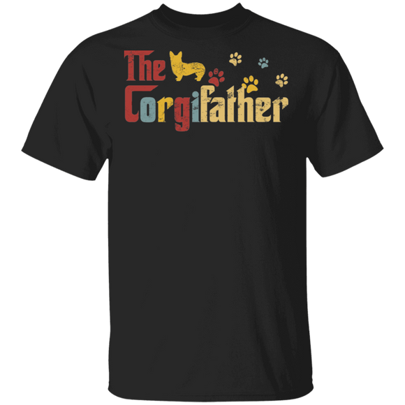 Vintage The Corgifather Shirt Matching Family Corgi Dog Lover Fans Father's Day Gifts T-Shirt - Macnystore