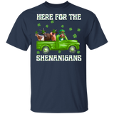 Here For The Shenanigans Leprechaun Goat St Patrick's Day T-Shirt - Macnystore