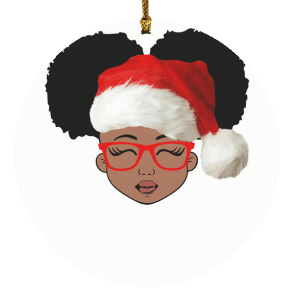 Black Christmas Queen smart object SUBORNC Circle Ornament - Macnystore