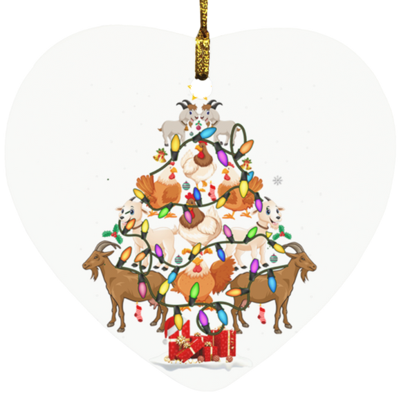 Chicken And Goat Christmas Tree smart object SUBORNH Heart Ornament - Macnystore