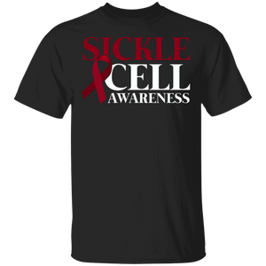 Sickle Cell Awareness Shirt Cool Sickle Cell Awareness Red Ribbon Anemia Support Gifts T-Shirt - Macnystore