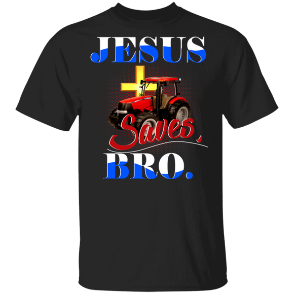 Jesus Save Bro Cool Christ Cross Tractor Matching Tractor Lover Christian Gifts T-Shirt - Macnystore