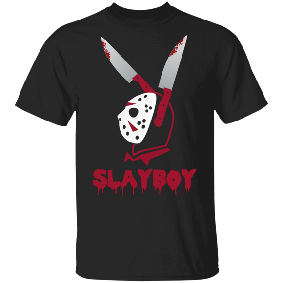 Halloween Movie Lover Shirt Slayboy Funny Knife Movie Character Face Covering Halloween Gifts Halloween T-Shirt - Macnystore