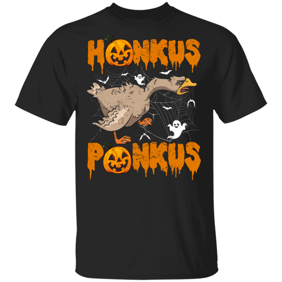 Halloween Goose Shirt Honkus Ponkus Cool Halloween Goose Pumpkin Gifts Halloween T-Shirt - Macnystore