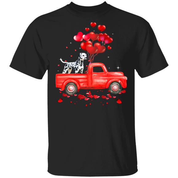Dalmatian Riding Truck Dalmatian Dog Pet Lover Matching Shirts For Couples Boys Girl Women Personalized Valentine Gifts T-Shirt - Macnystore