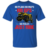 No Plans No Maps No GPS No Rules Just Ride Truck Trucker Truck Driver Pickup Truck Car Gifts T-Shirt - Macnystore