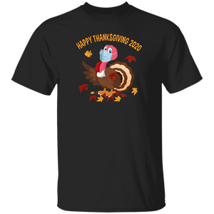 Thanksgiving Turkey Shirt Happy Thanksgiving Funny Thanksgiving Turkey Face Covering Social Distancing Gifts Thanksgiving T-Shirt - Macnystore