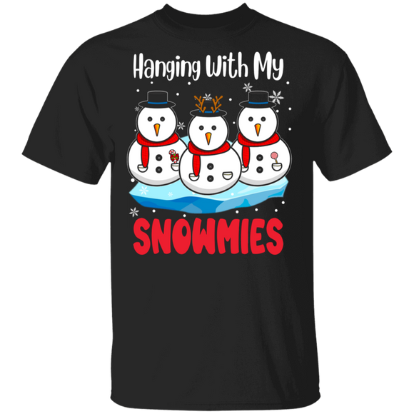 Christmas Snowman Shirt Hanging With My Snowmies Funny Christmas Snowman Lover Gifts Christmas T-Shirt - Macnystore