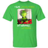 Mr. Grinch I Hate Morning People And Mornings People Christmas Gift Unisex G500 Gildan 5.3 oz. T-Shirt - Macnystore