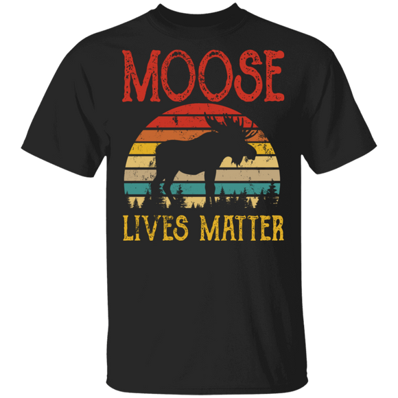 Vintage Retro Moose Lives Matter Cool Moose Shirt Matching Moose Lover Fans Gifts T-Shirt - Macnystore