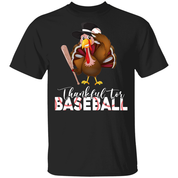 Thanksgiving Turkey Shirt Thankful For Baseball Funny Thanksgiving Turkey Baseball Player Lover Gifts T-Shirt - Macnystore