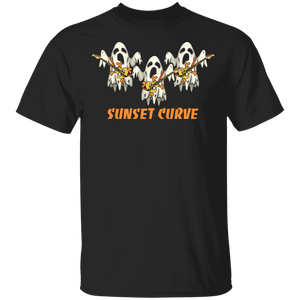 Halloween Ghost Lover Shirt Sunset Curve Funny Halloween Ghost Playing Guitar Lover Gifts Halloween T-Shirt - Macnystore