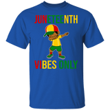Juneteenth Black Shirt Juneteenth Vibes Only Cool Dabbing African Boys Kids Melanin Proud Youth T-Shirt - Macnystore