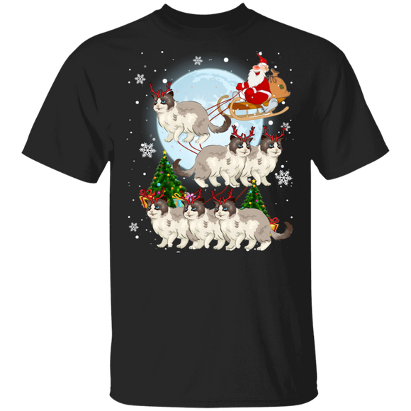 Christmas Cat Shirt Ragdoll Reindeer Christmas Cute X-mas Ragdoll Cat Lover Gifts Christmas T-Shirt - Macnystore