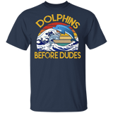 Vintage Retro Dolphins Before Dudes Dabbing Dolphins Shirt Matching Dolphin Fans Lover Gifts T-Shirt - Macnystore