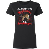 All I Want For Valentine Is A Leonberger Dog Pet Lover Matching Shirts For Couples Boys Girl Women Personalized Valentine Ladies T-Shirt - Macnystore