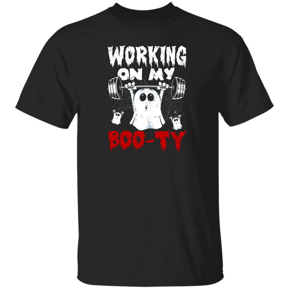 Halloween Boo Lover Shirt Working On My Boo-Ty Funny Halloween Workout Gym Fitness Lover Gifts Halloween T-Shirt - Macnystore