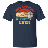 Vintage Retro Best Cat Pops Ever Cat Lover Owner Fans Matching Shirt For Family Funny Men Gifts T-Shirt - Macnystore