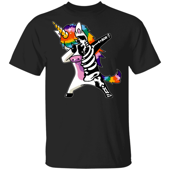Dabbing Unicorn Skeleton Matching Magical Unicorn Lover Halloween Gifts T-Shirt - Macnystore