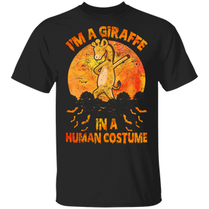 I'm A Giraffe In A Human Costume Funny Giraffe Lover Halloween Gifts T-Shirt - Macnystore