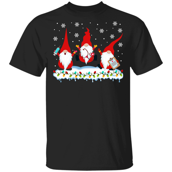 Christmas Gnomes Shirt Cute Nurse Gnomes Funny Christmas Lights Nurse Gnomes Nursing Lover Gifts T-Shirt - Macnystore
