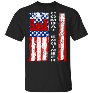 Combat Engineer Flag Cool American Flag Matching Army Corps Engineers 4th Of July Gifts T-Shirt - Macnystore