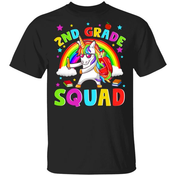 2nd Grade Squad Flossing Unicorn Back to School T-Shirt - Macnystore
