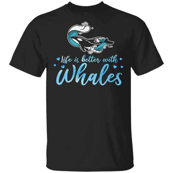 Cute Marine Life Is Better With Whales Beach Sea Whale Lover Gifts T-Shirt - Macnystore