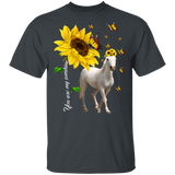 You Are My Sunshine Cute Butterflies Sunflower Horse Shirt Matching Horse Lover Fans Farmer Rancher Gifts T-Shirt - Macnystore