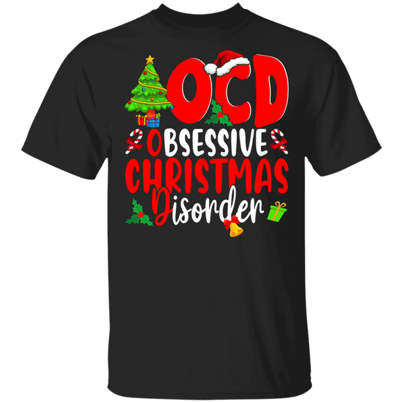 Christmas Santa Shirt OCD Definition Obsessive Christmas Disorder Funny Christmas Santa OCD Lover Gifts T-Shirt - Macnystore