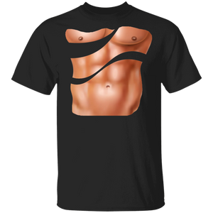 Fake Muscles Chest Six Pack Fitness Funny Fitness Men Lover Gifts T-Shirt - Macnystore