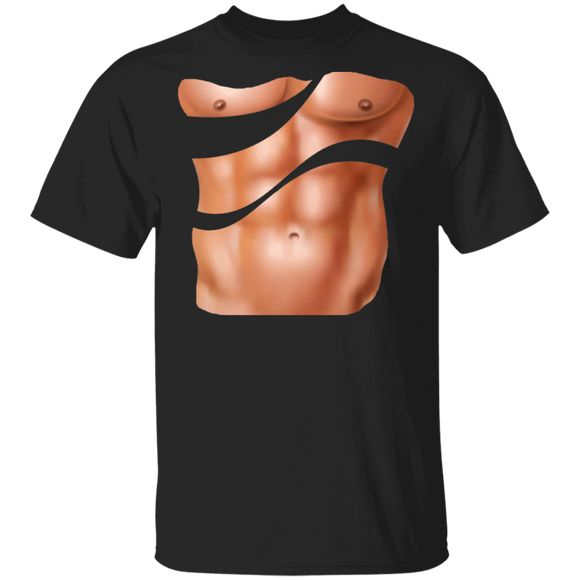 Fake Muscles Chest Six Pack Fitness Funny Fitness Men Lover Gifts T-Shirt - Macnystore