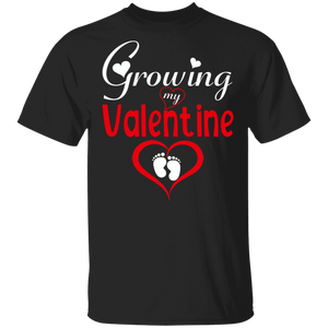 Valentine's Day Pregnancy Shirt Growing My Valentine Cute Valentine's Day Typical Pregnancy Women Gifts T-Shirt - Macnystore