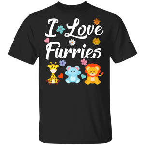 I Love Furries Cute Furry Wild Animals Gifts T-Shirt - Macnystore