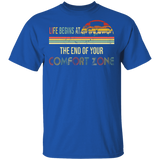 Vintage Evolution Life Begins At The End Of Your Comfort Zone Parachute Man Pilot Gifts T-Shirt - Macnystore